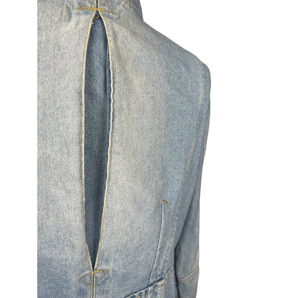 Vintage Y2K Steve Madden Utility Denim Jacket Women’s XL Military Button Front - Picture 13 of 15